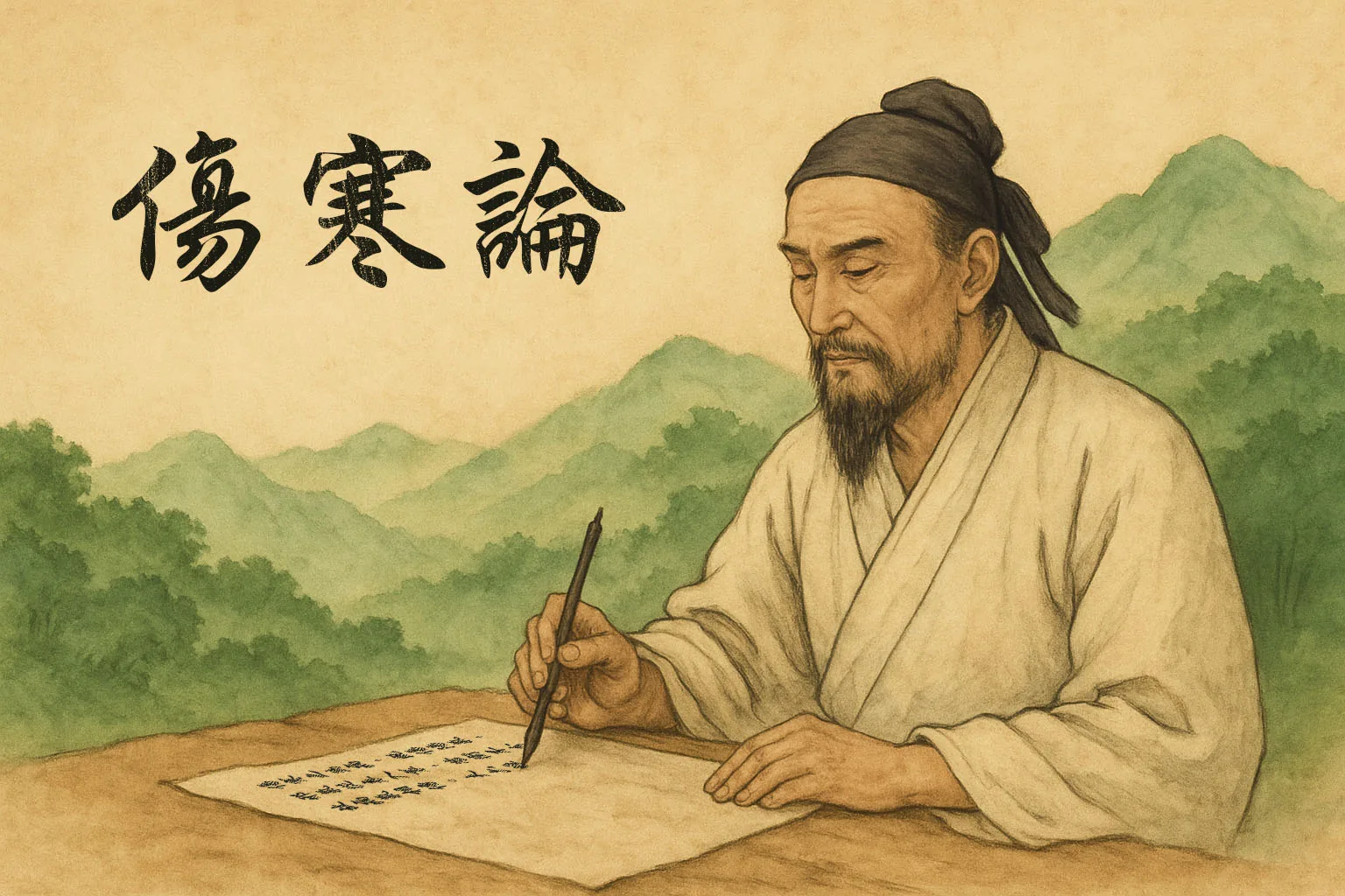 Portrait illustré de Zhang Zhongjing, médecin chinois de l’Antiquité