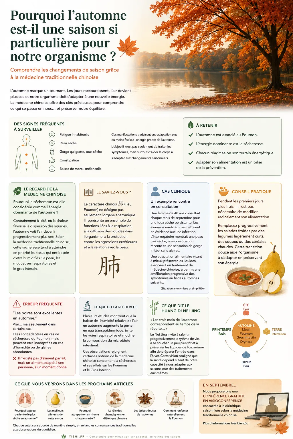 Présentation du webinaire Yishi consacré à la diététique chinoise en automne