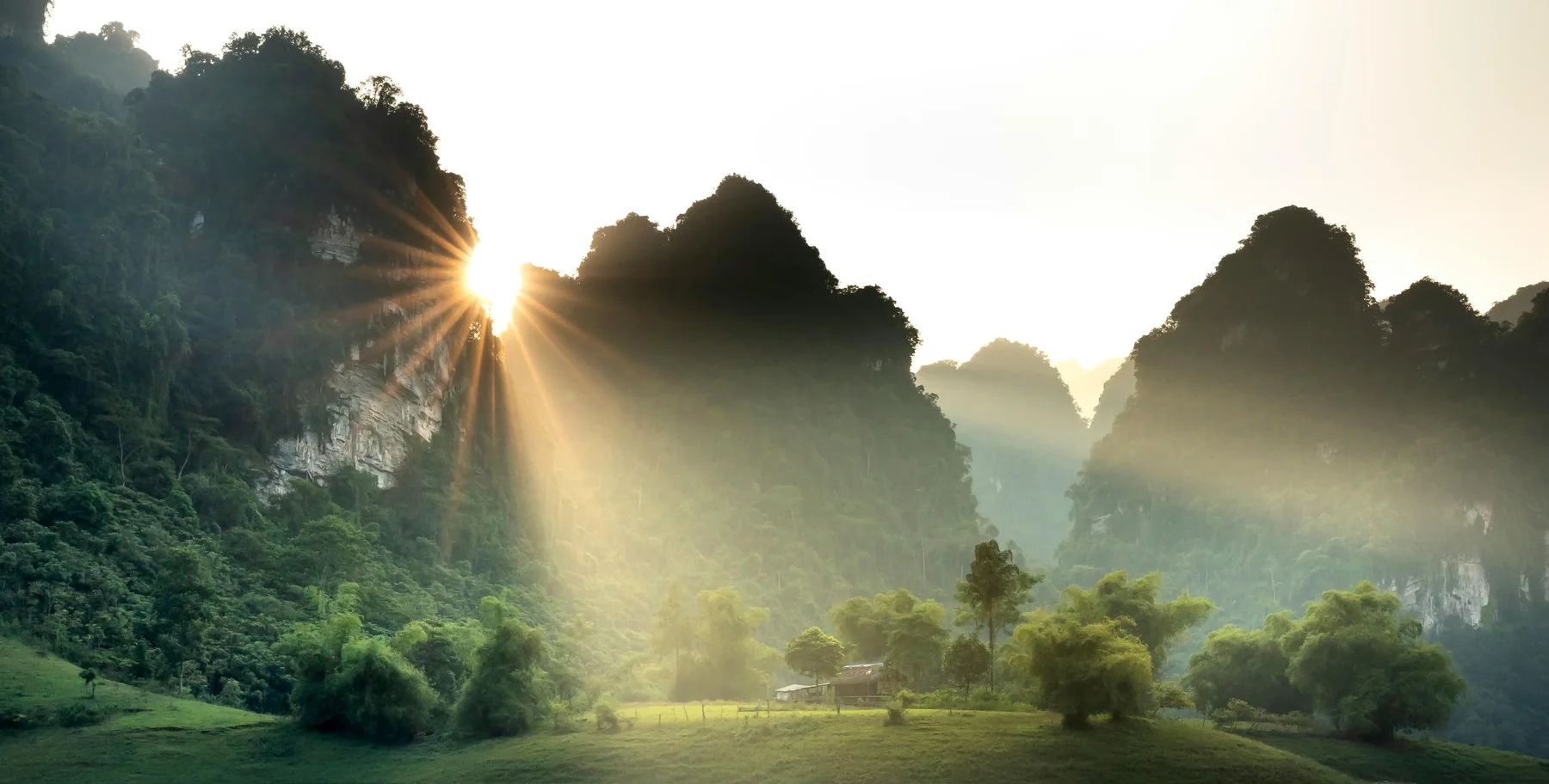 Lever de soleil sur un paysage asiatique, fondements théoriques de la Médecine Traditionnelle Chinoise